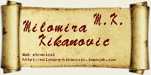 Milomira Kikanović vizit kartica